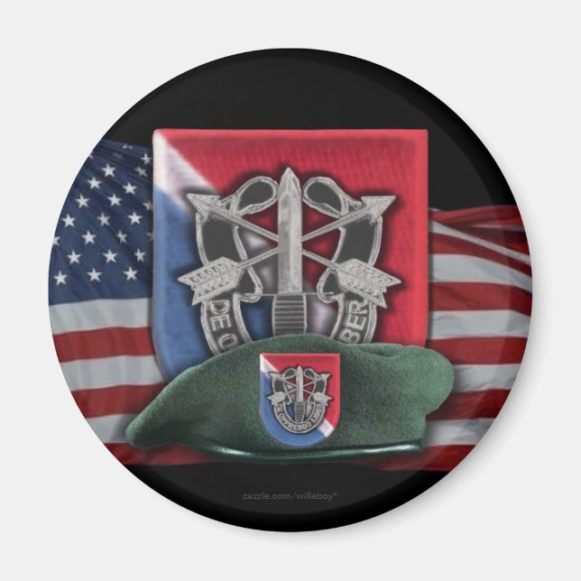 11. Spezialkräfte Flash Fort Bragg Vets Magnet (Vorne)