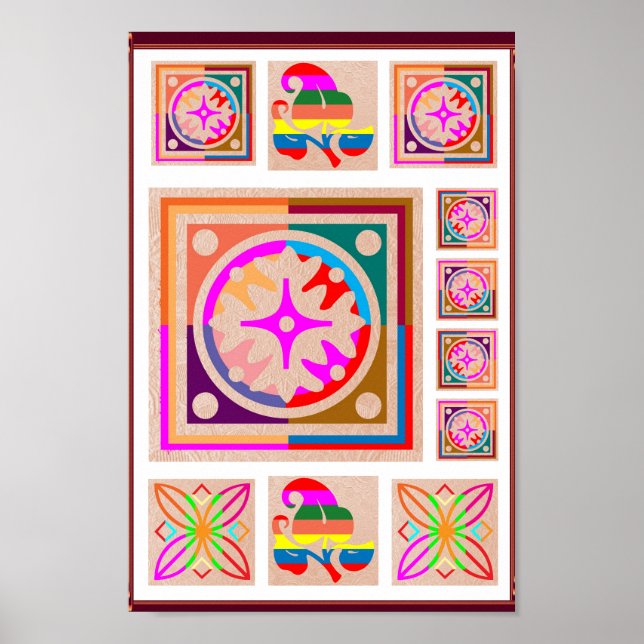 11 Square Decorations - Goodluck Oriental Art Poster (Vorne)