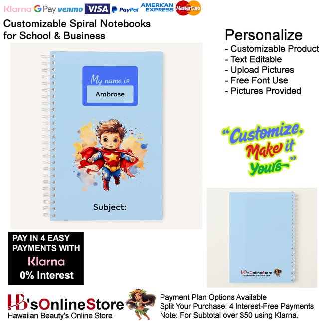 11 Super Held Kinder Jungen Schreibwaren Schüler Notizbuch (11 Super Hero Kids Boy Writing Supplies Students Notebook.)