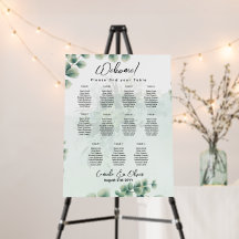 11 Tabelle Hochzeitskarte Grüne Eukalyptus