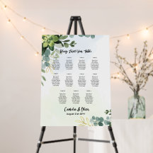 11 Tabelle Hochzeitskarte Grüne Eukalyptus