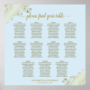 11 Tabelle Hochzeitskartentabelle Pulver Blau & Go Poster