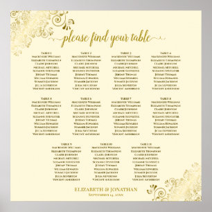 11 TafelGold Hochzeitskartentream Poster