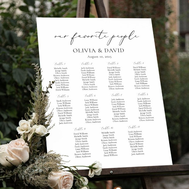 11 Tische einfach unsere Lieblings-Sitzkarte Poster (Von Creator hochgeladen)