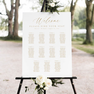 11 Tische Willkommen Sitzplan Poster