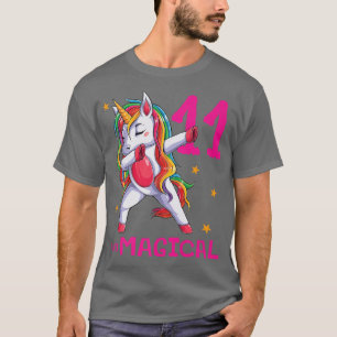11 und Magische Mädchen 11. Geburtstag Einhorn 11 T-Shirt