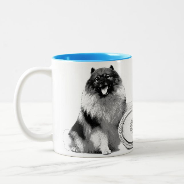 11 Unze. Tasse mit zwei Tönen mit Keeshond für (Links)
