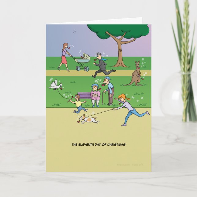 11. Weihnachtstag (11 Rohrleitungen) Karte (Vorderseite)