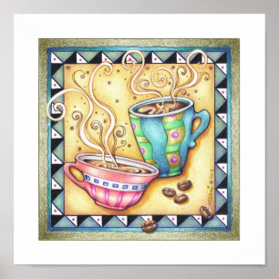 11" x11" PLAKAT - COOLE BOHNEN! Kaffee-Kunst