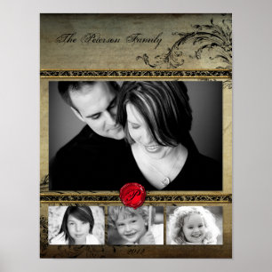 11"x14" 4-Fach Familien-Collage-Montage Freue dich Poster