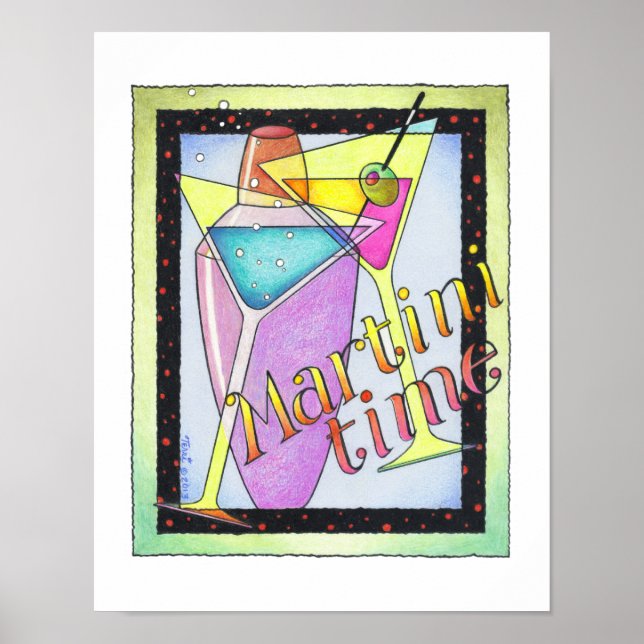 11" x14" PLAKAT - MARTINI-ZEIT, Cocktails (Vorne)