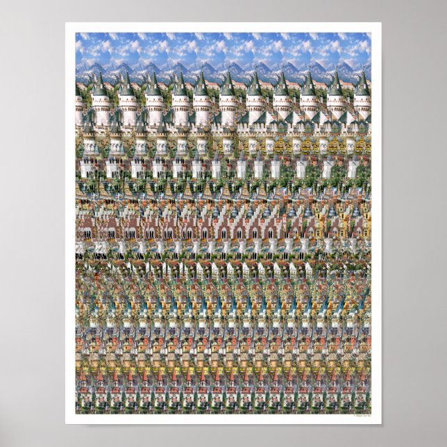 11"x14" "Schloss Neuschwantstein" 3D-Poster Poster (Vorne)