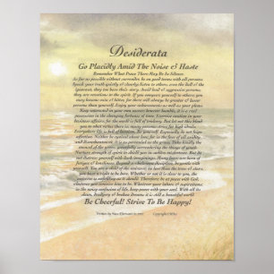 11 x 14 Desiderata Poster auf Golden Ocean Sunset