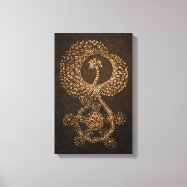 11 x 17 Bronze Abstrakt Phoenix Leinwanddruck (Vorderseite)