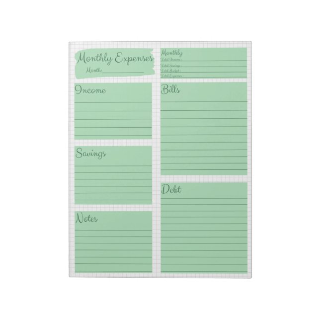 11" x 8,5" Notepad - 40 Seiten Notizblock (Rotiert)