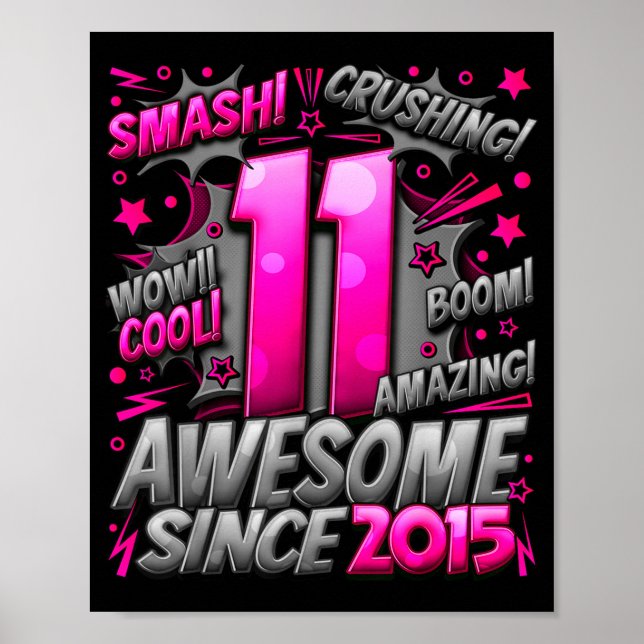 11 Year Old For Boys 11th Birthday Boy 11 Year Old Poster (Vorne)