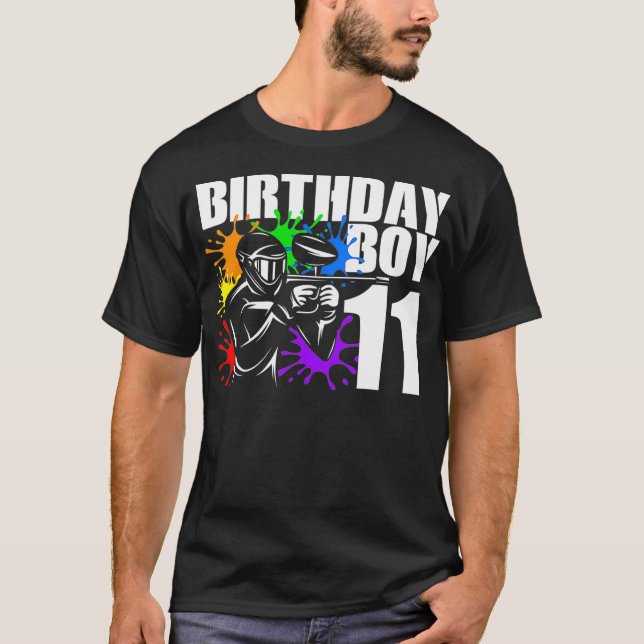 11 Year Old Paintball Birthday Party Boys 11th T-Shirt (Vorderseite)