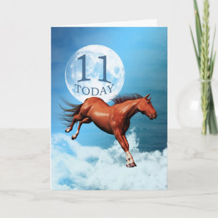 11 years old birthday card with spirit horse karte