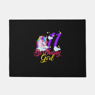 11 Years Old Birthday Girl Ohrs Unicorn 11th Birt Fußmatte