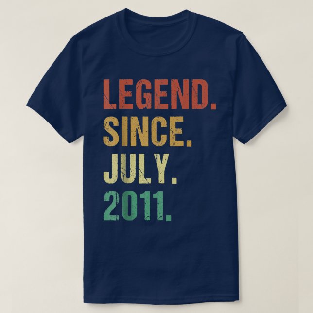 11 Years Old Gifts Legend Since July 2011 11th Bir T-Shirt (Design vorne)