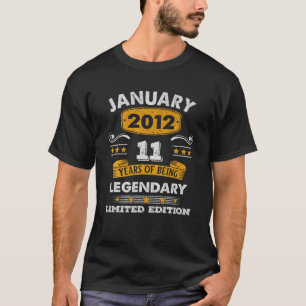 11 Years Old Gifts Vintage 11Th Birthday Since Jan T-Shirt