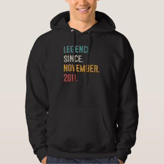 11 Years Old  Legend Since November 2011 11th Bday Hoodie