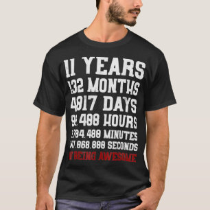 11 Years old of Being Awesome 11th Birthday Gift T-Shirt