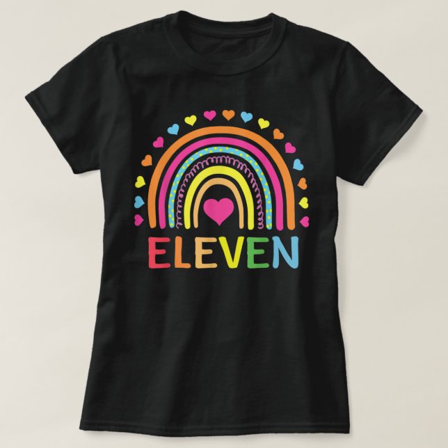 11 Years Old Rainbow 11th Birthday Gift For Girls  T-Shirt (Design vorne)
