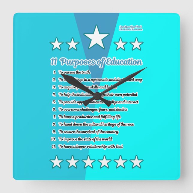 11 Zweck der Bildung Quadratische Wanduhr (Vorderseite)