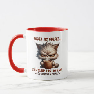 11oz Akzente Tasse "Touch mein Kaffee" Cat Tasse