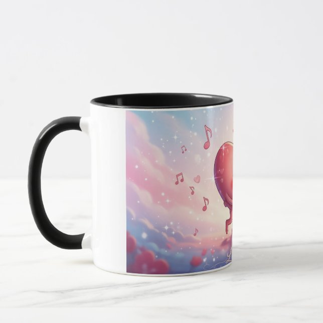 11oz Tasse Küssen Herzen "Liebe Notes" Niedliche T (Links)