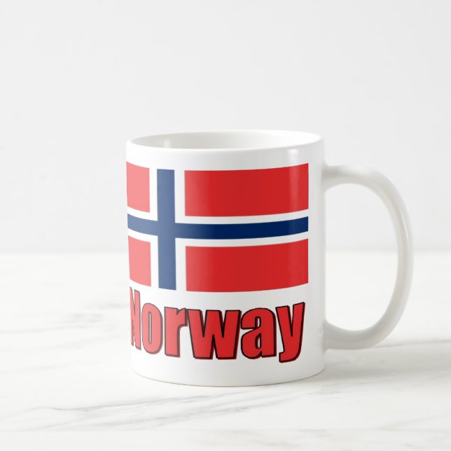 11oz weiße Porcelan Tassen-Flagge/Norwegen Kaffeetasse (Rechts)