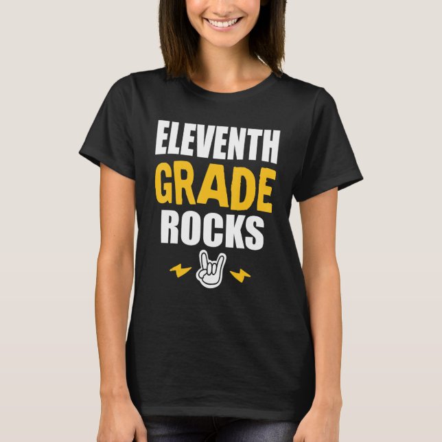 11th Grade Rocks   Back To School Music Teacher St T-Shirt (Vorderseite)