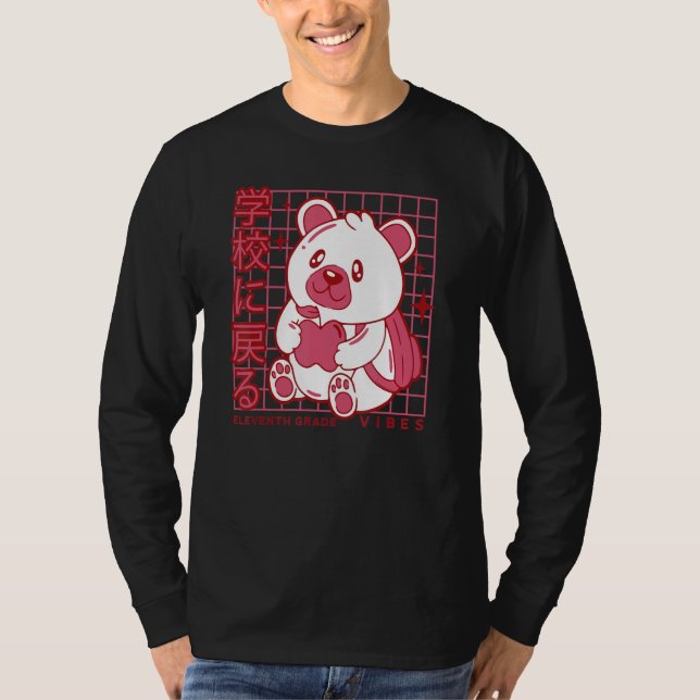 11th Grade Vibes Back to School Teddy Bear Japanes T-Shirt (Vorderseite)