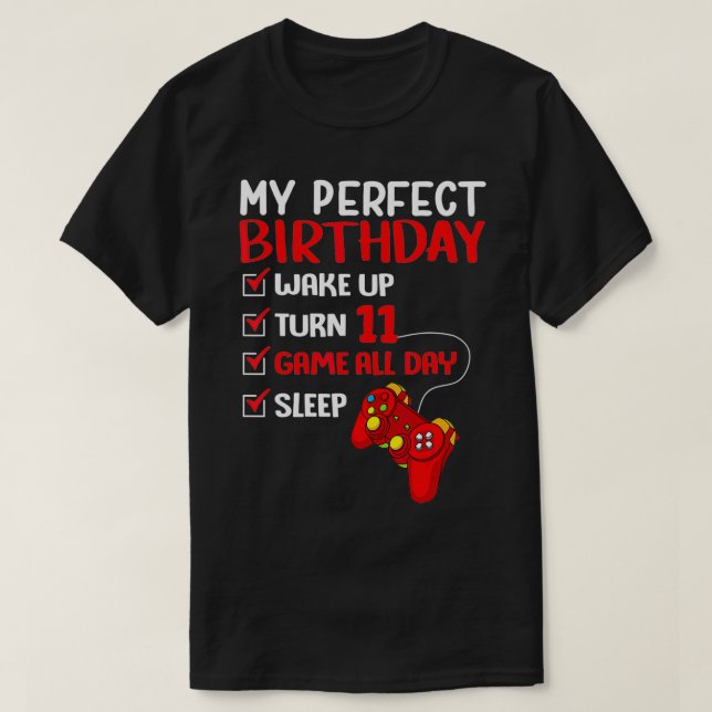 11th Perfect Birthday Gaming 11 Years Old Gamer Bo T-Shirt (Design vorne)