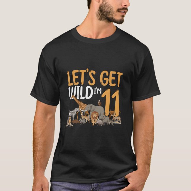 11Th Zoo Safari Jungle Animal Let'S Get Wild I'M 1 T-Shirt (Vorderseite)