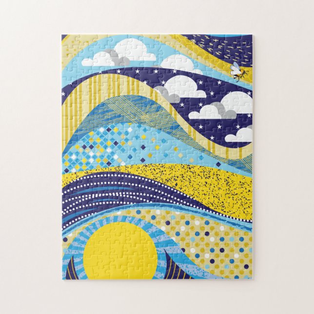 11x14 Abstraktes Sky Puzzle für Colorblinde (Vertikal)