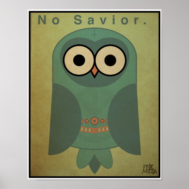 11x14" Antireligiös-Schüssel (Cooles Farbschema) Poster (Vorne)