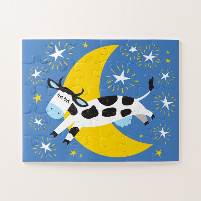 11x14 Kinder Kuh- und Mondpuzzle für Colorblind Ki Puzzle (Horizontal)