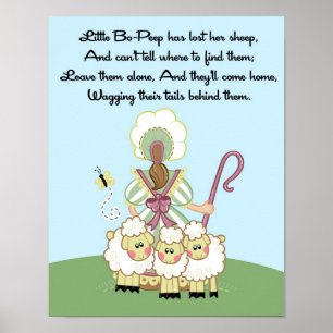 11x14 Little Bo Peep Shee Rhyme Kinder Zimmer Wand Poster