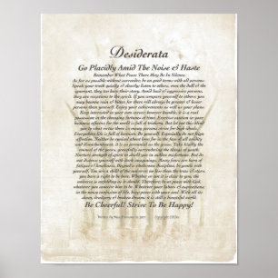 11x14+mehr Desiderata Poster zu den Lilien des Fri
