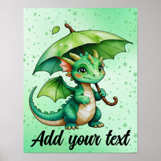 11x14 Pastel Dragon Wall Art Poster