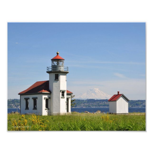 11X14 Point Robinson Lighthouse auf Vashon Island Fotodruck (Vorne)