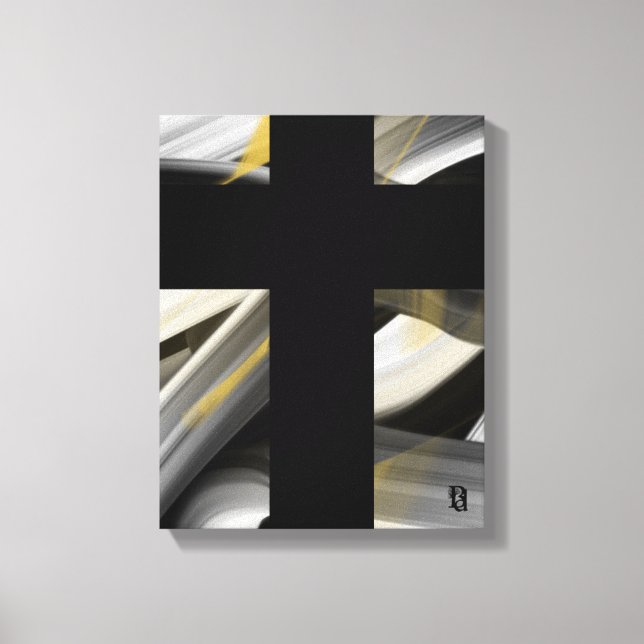 11x14" Trend Abstract Art Canvas Black White Gold Leinwanddruck (Vorderseite)