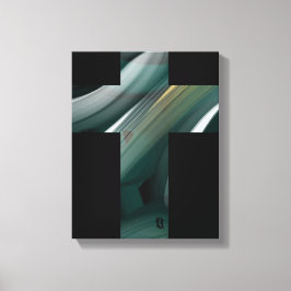 11x14" Trend Abstract Art Canvas Black White Green Leinwanddruck