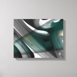 11x14" Trend Abstract Art Canvas Black White Green Leinwanddruck