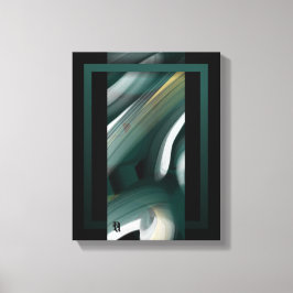 11x14" Trend Abstract Art Canvas Black White Green Leinwanddruck