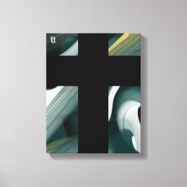 11x14" Trend Abstract Art Canvas Black White Green Leinwanddruck