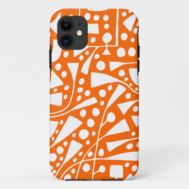 120112 Weiß auf Orange Case-Mate iPhone Hülle (Rückseite)