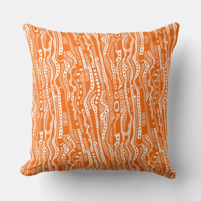 12015 - Orange auf Weiß Kissen (Vorderseite)